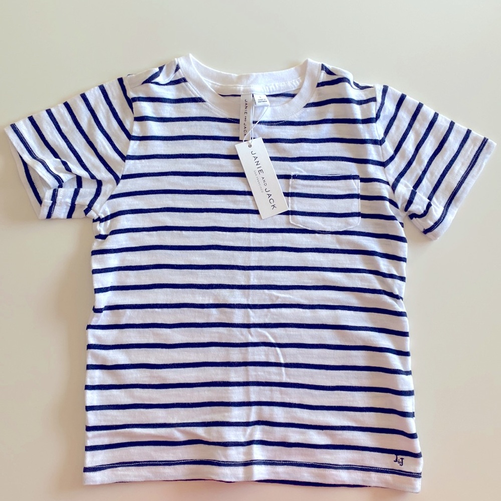 Janie and Jack Navy Stripped Shirt